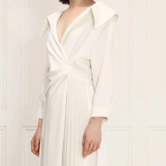 REFINED J Faux Wrap White Midi Dress - Picture 11 of 13